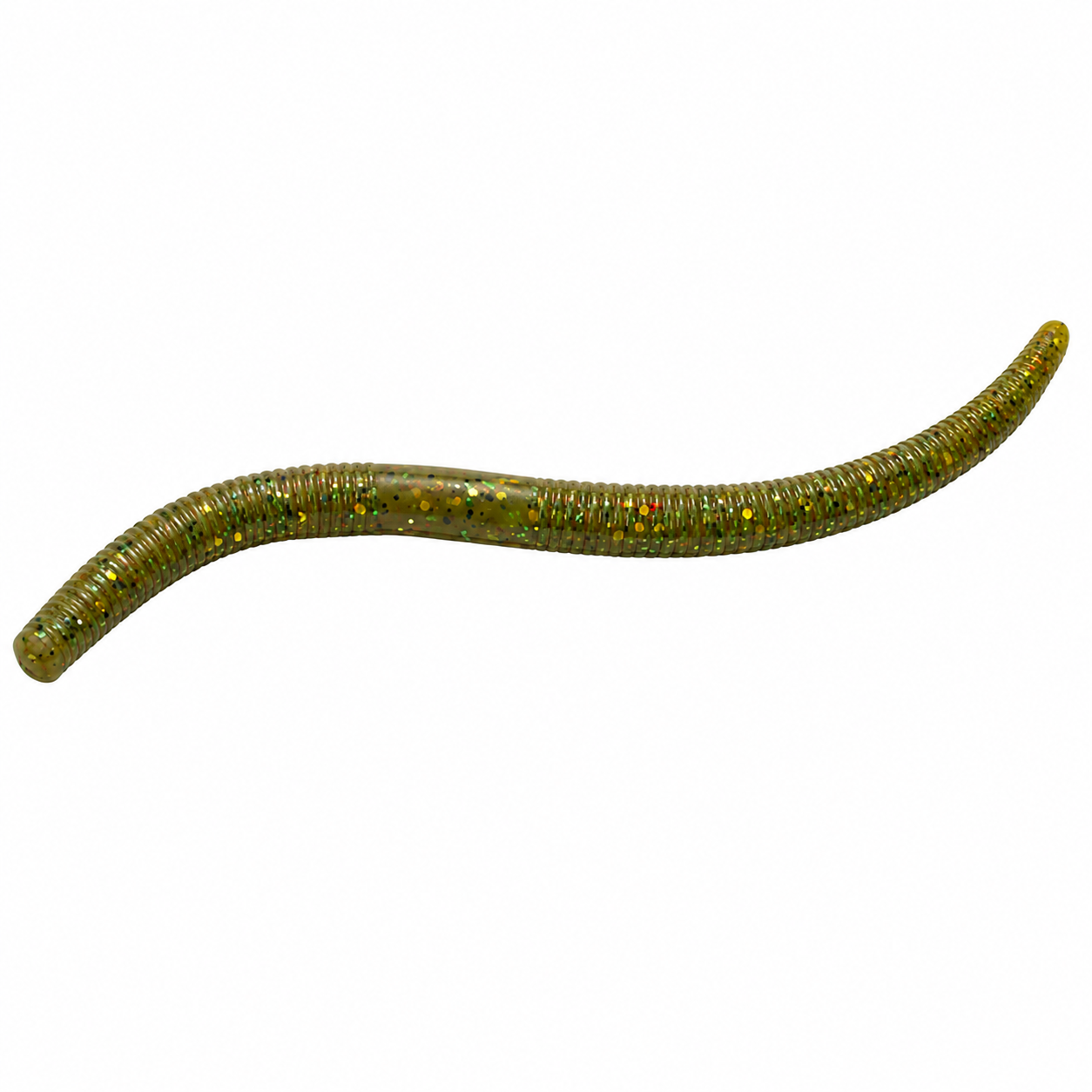 Soft plastic fishing baits on a rod